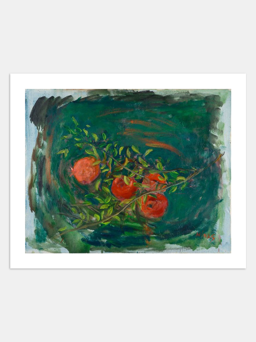 Giclée print - Minas Semertzian, Pomegranates on branch