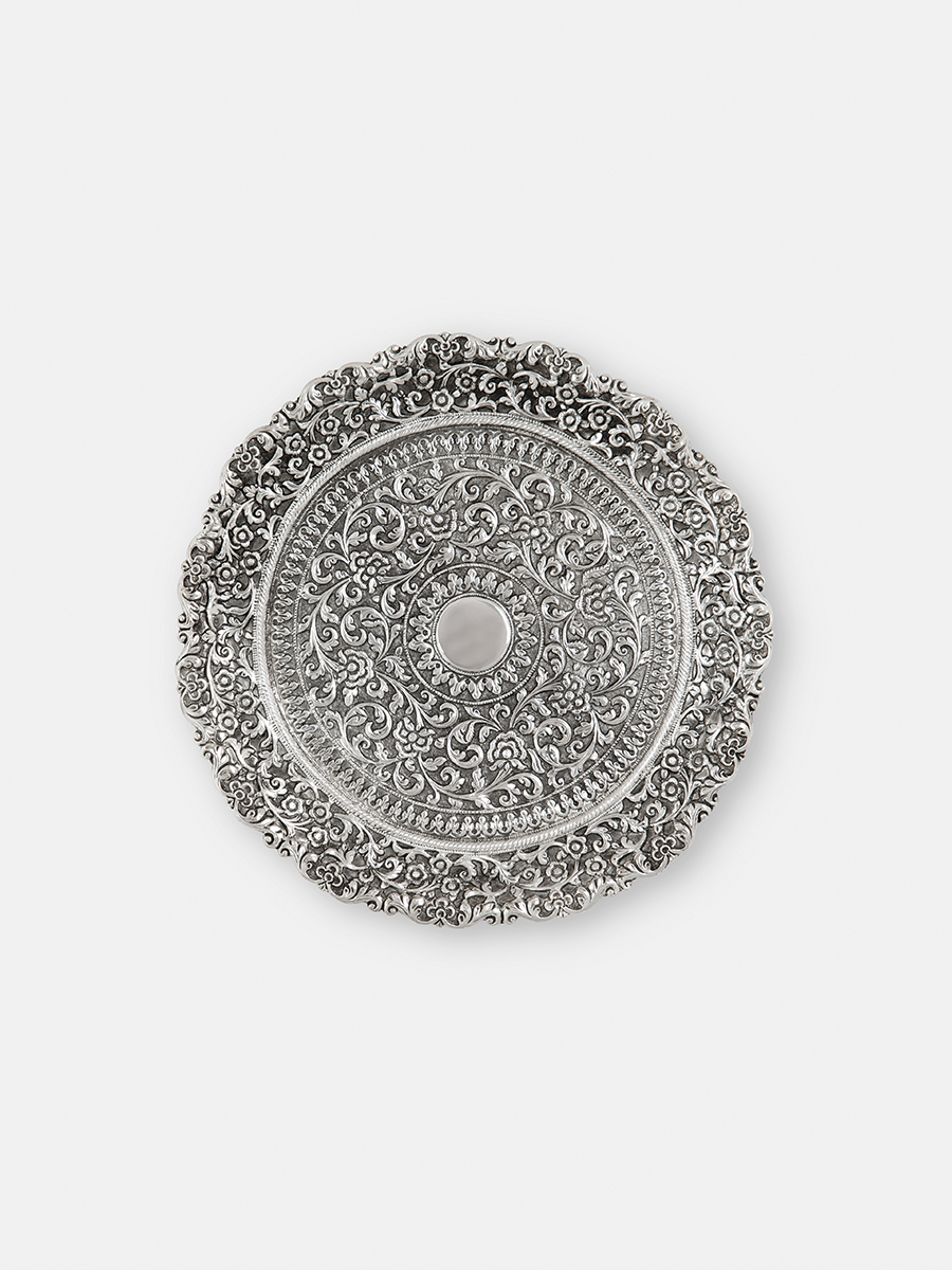 Platter with carved floral designs